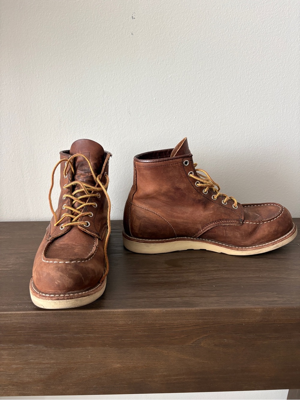 Red Wing Shoes Brown Leather Moc Toe Work Boots